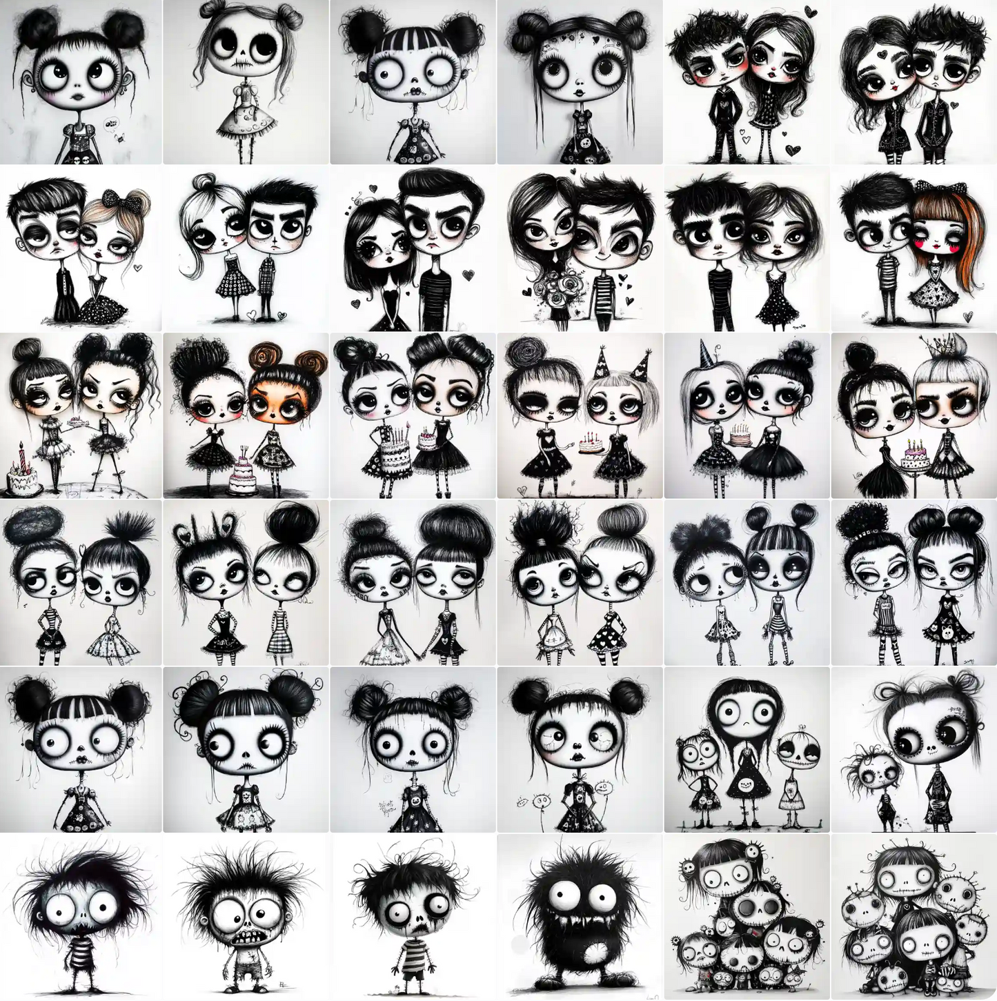 Goth Halloween ADORABLE Art pack