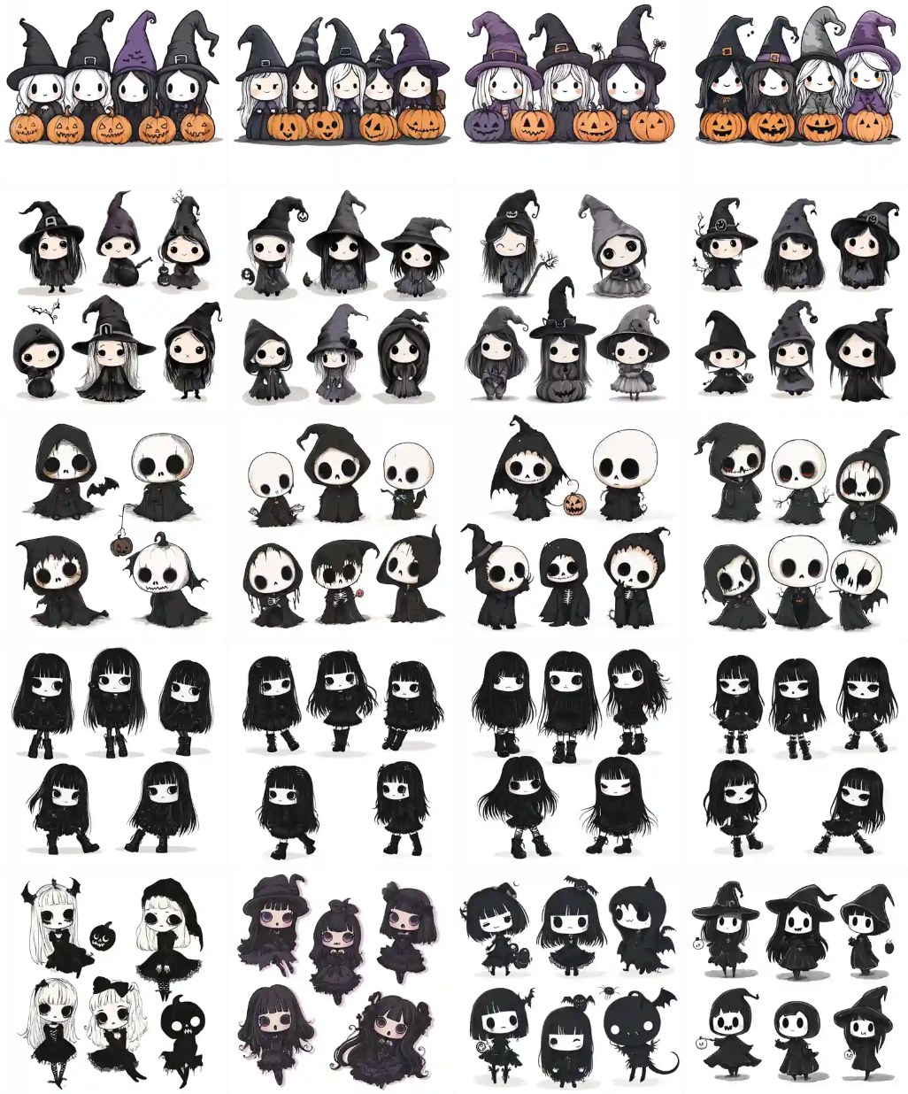 Goth Halloween ADORABLE Art pack