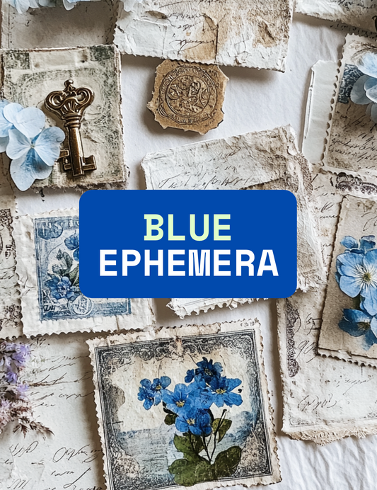 Stunning Blue Ephemera Printable Art Pack MEGA BUNDLE