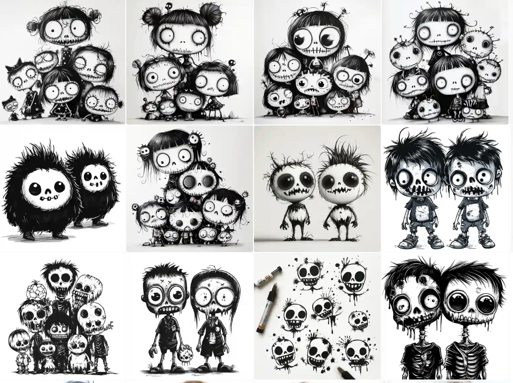 Goth Halloween ADORABLE Art pack